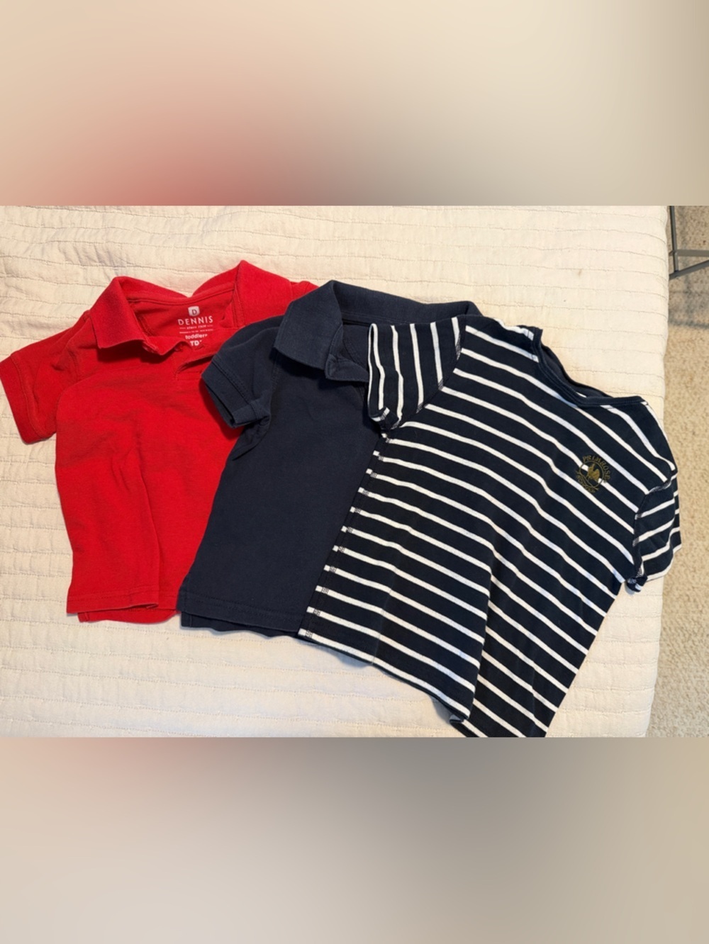 Kids Polo & Tee Set - Red & Navy Stripes